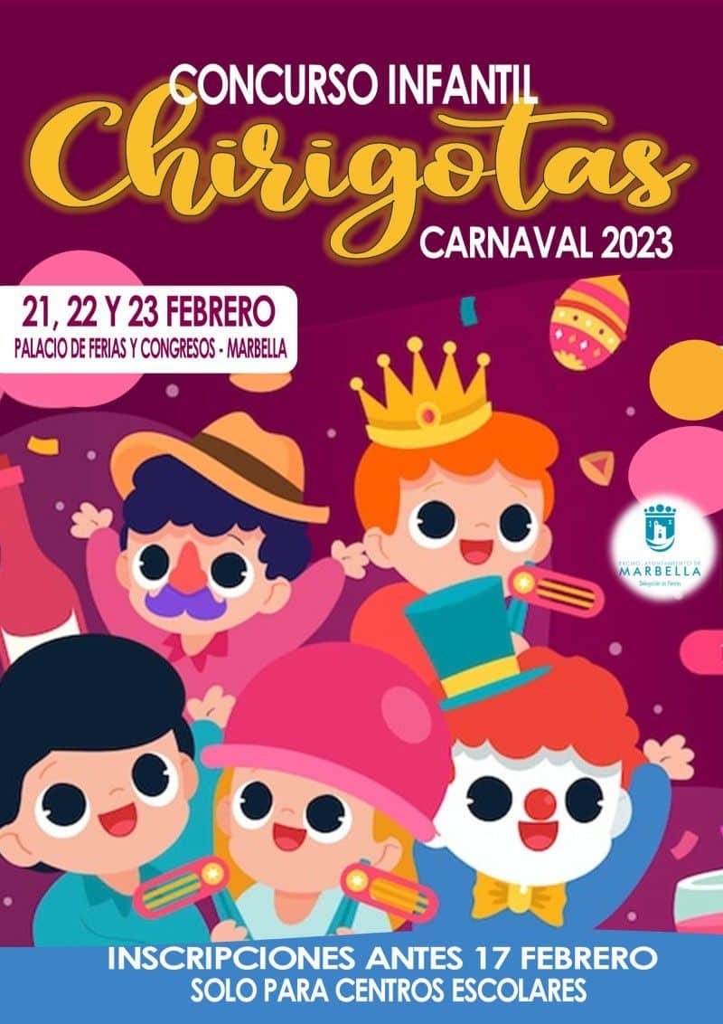 Concurso infantil Chirigotas Carnaval 2023 Marbella - marbellaconlospeques.com